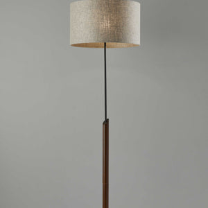 63" Black Traditional Shaped Floor Lamp With Beige Drum Shade