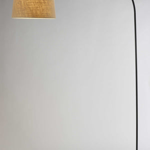 Sweeping Curve Floor Lamp In Black Metal