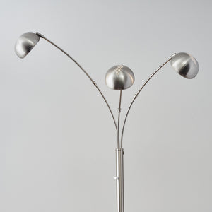 84" Steel Three Light Tree Floor Lamp With Silver Solid Color Bell Shade