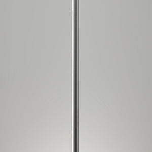 Brushed Steel Metal Thick Pole With Wide Disc Shade Torchiere Floor Lamp