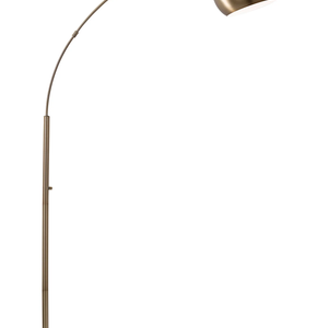 78" Brass Arc Floor Lamp With Brass Solid Color Bowl Shade