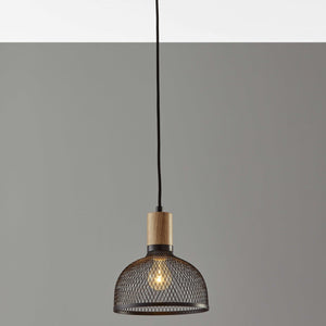Caged Black Metal Small Ceiling Pendant