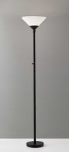 Black Torchiere Floor Lamp With White Cone Shade 73