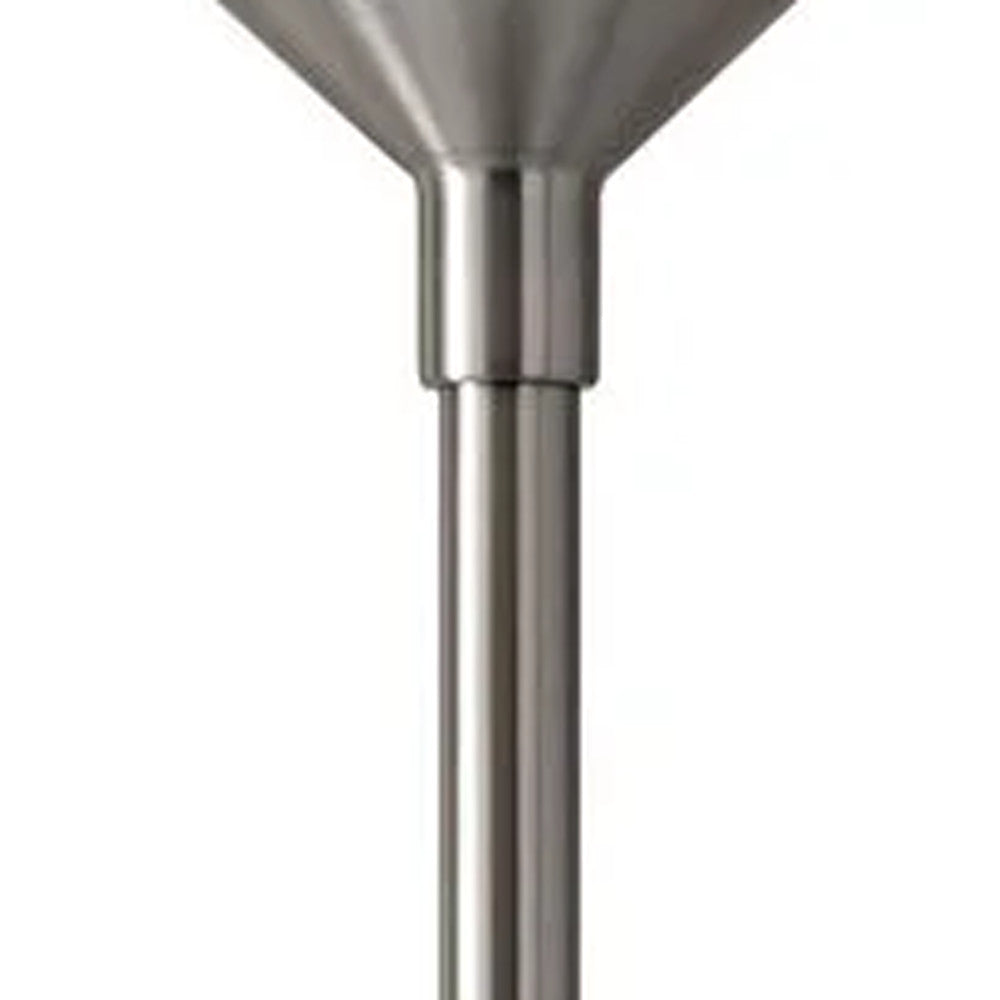 Black Torchiere Floor Lamp With White Cone Shade 73"