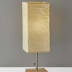 Wildside Paper Shade With Natural Wood Table Lamp