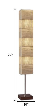 Column Floor Lamp With White Rectangular Shade 72"