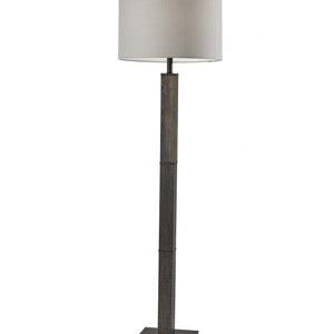 62" Black Traditional Shaped Floor Lamp With Off-White Drum Shade