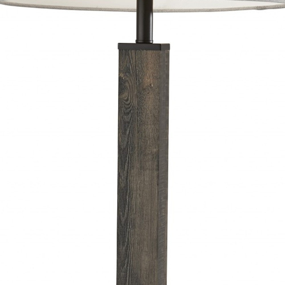 62" Black Traditional Shaped Floor Lamp With Off-White Drum Shade