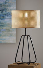Open Cane Web Natural Shade Dark Bronze Table Lamp