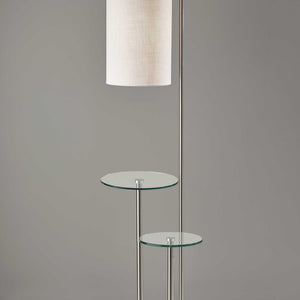 66" Tray Table Floor Lamp With White Drum Shade
