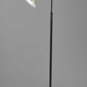 Adjustable Brass Spotlight Led Floor Lamp In Black Metal
