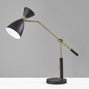Brass Cinch Black Metal Adjustable Desk Lamp