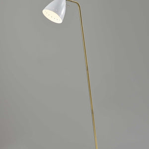 59" White Task Floor Lamp With White Cone Shade