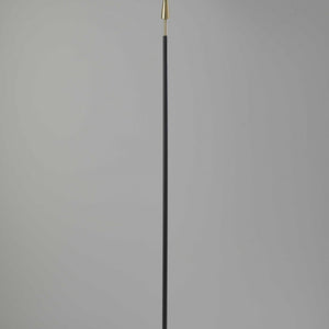 Sleek Torchiere Black Metal Frosted Alabaster Glass Shade