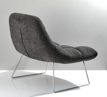 Light Grey Soft Textured Fabric And Brushed Steel Chair - 40