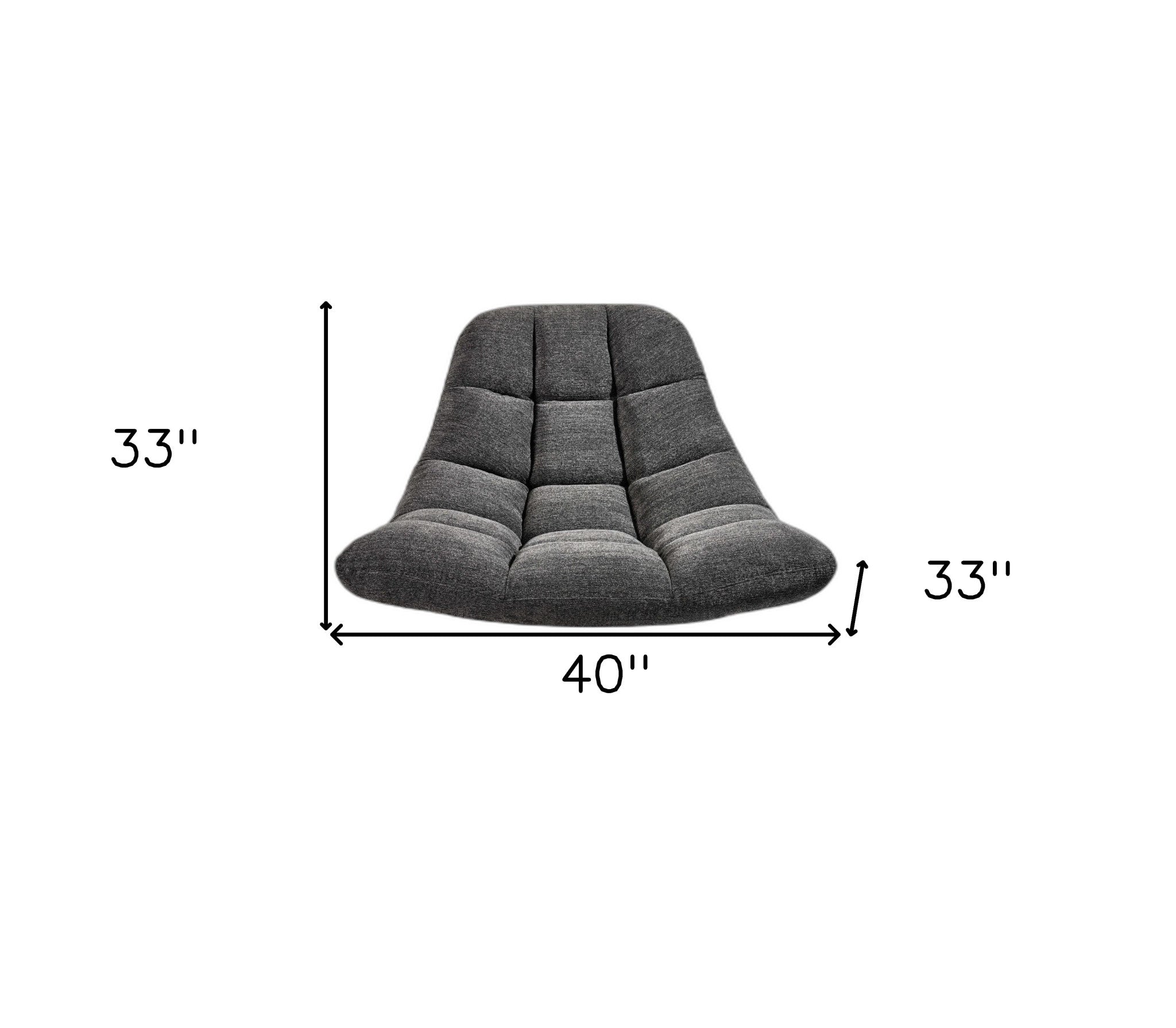 Light Grey Soft Textured Fabric And Brushed Steel Chair - 40" x 33" x 33"