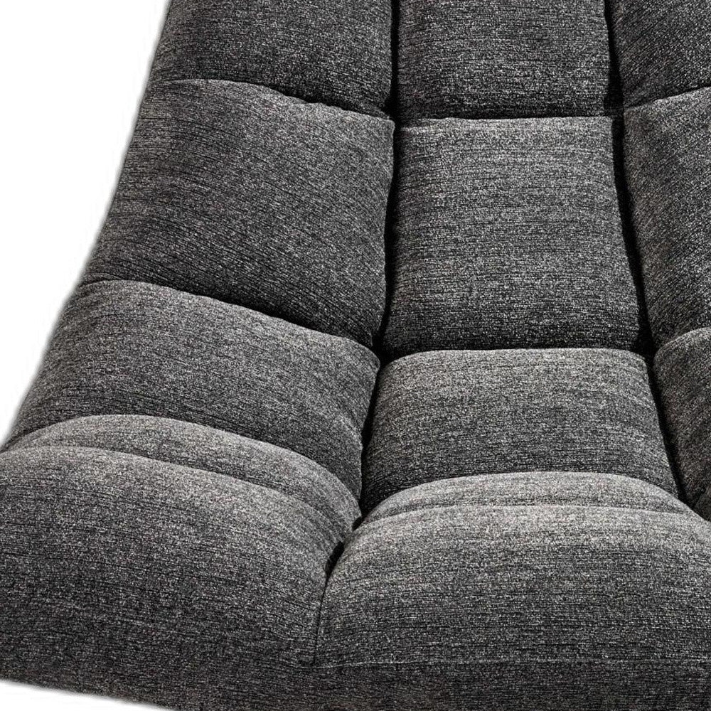 Light Grey Soft Textured Fabric And Brushed Steel Chair - 40" x 33" x 33"