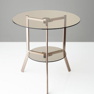 20" X 21" Copper Copper Powder Coated Metal Tripod End Table