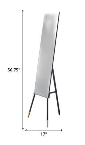 17" X 17" X 56.75" Black  Floor Mirror