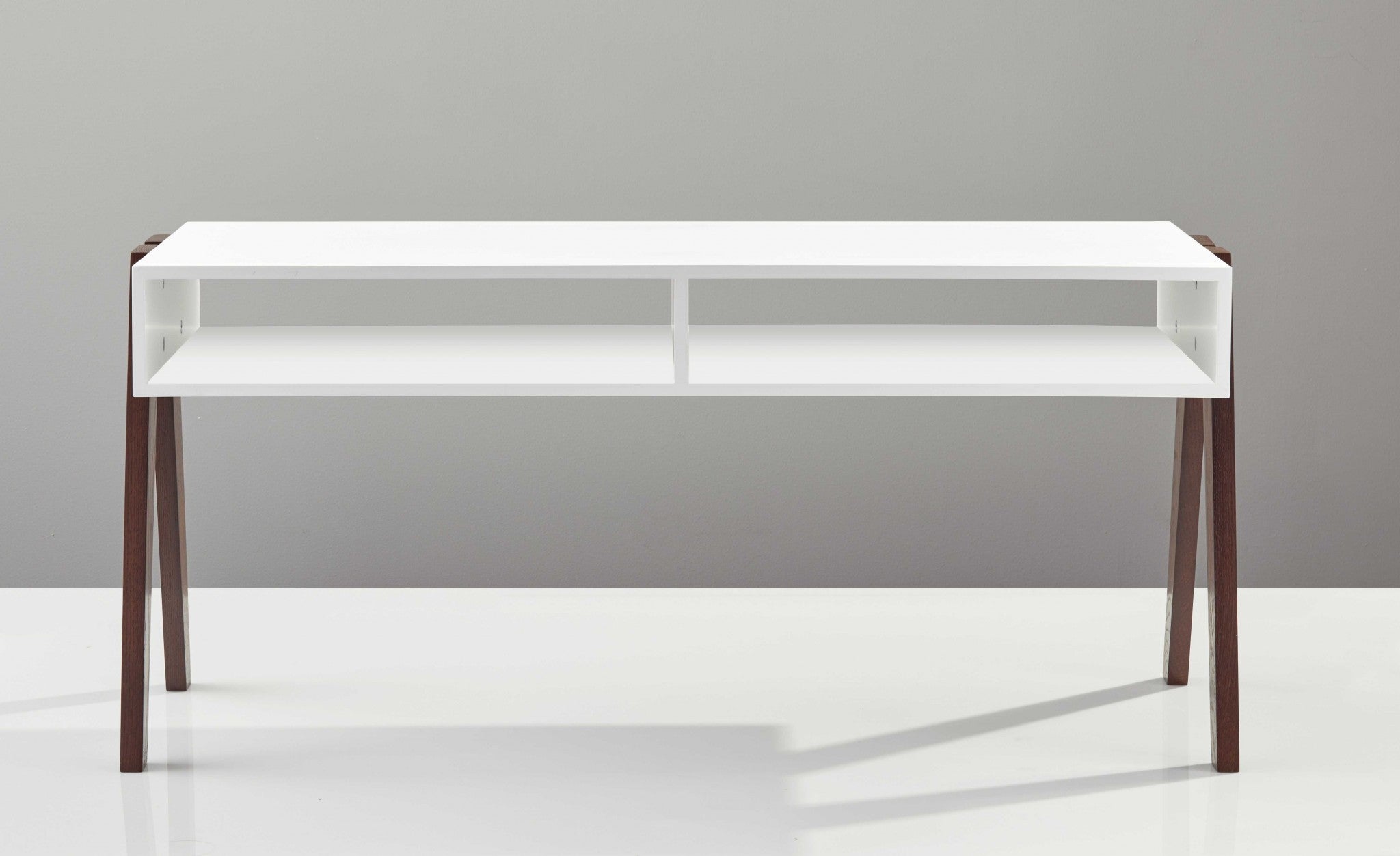 現代復古黑色和胡桃木飾面咖啡桌