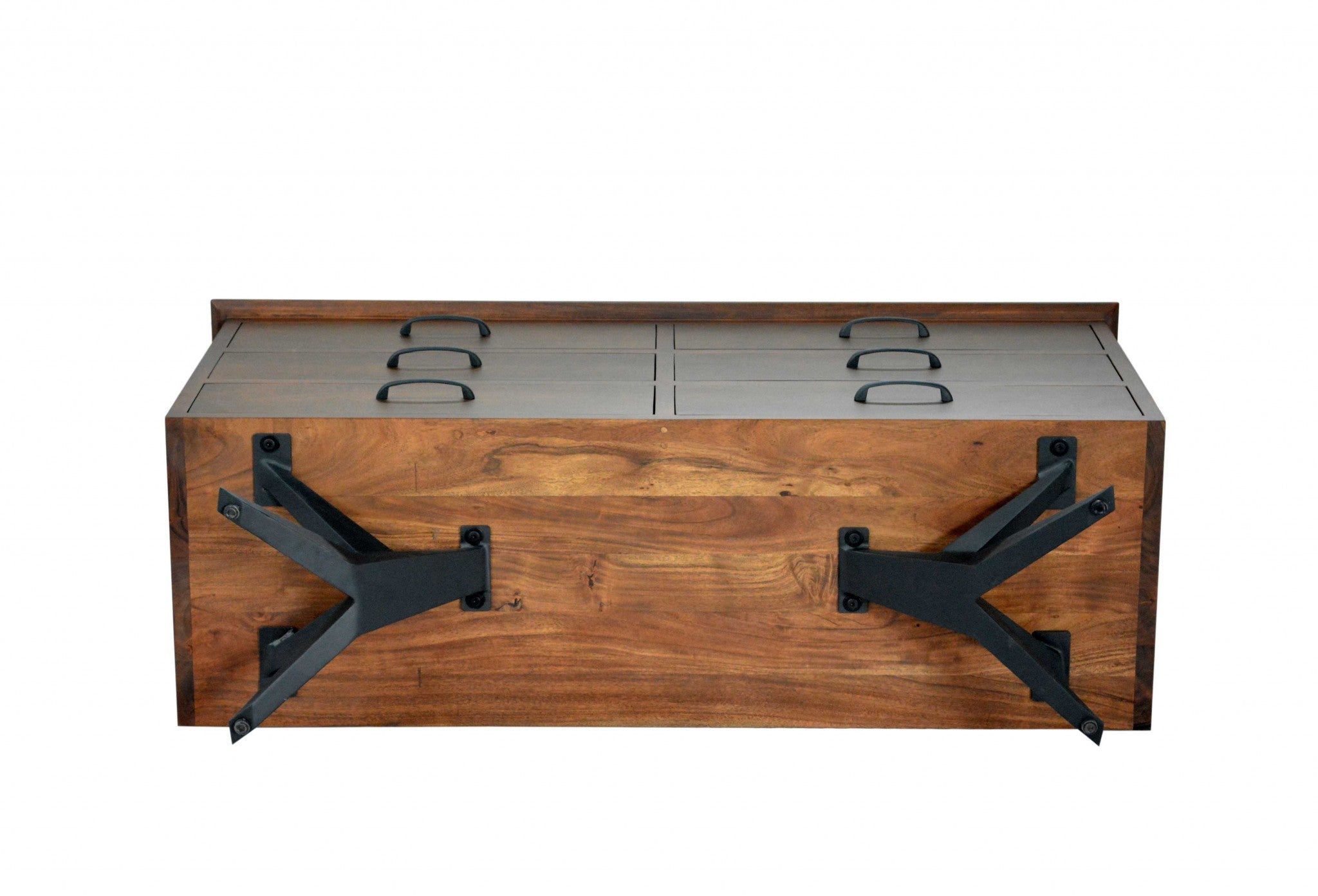 Brown And Black Wood Metal Bedroom Dresser