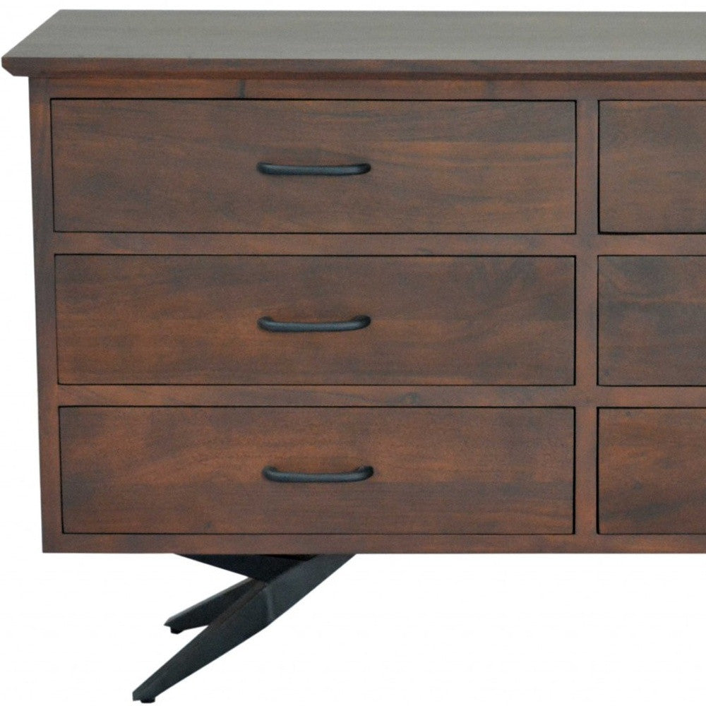 Brown And Black Wood Metal Bedroom Dresser