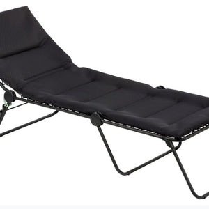 Premium Black Steel Black Cushion Chaise Lounge