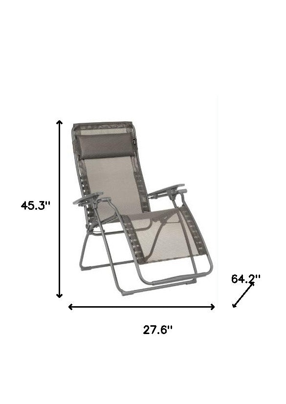 27.6" X 64.2" X 45.3"  Graphite Powder Coated Recliner