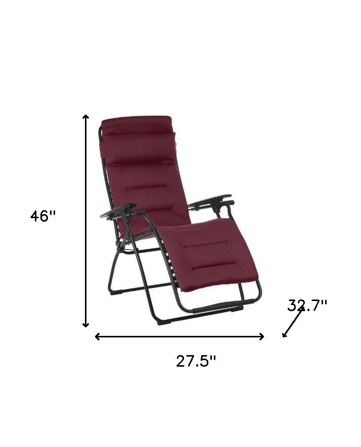 27.5" X 32.7" X 46" Bordeaux Powder Coated Recliner