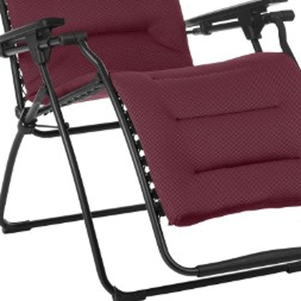 27.5" X 32.7" X 46" Bordeaux Powder Coated Recliner