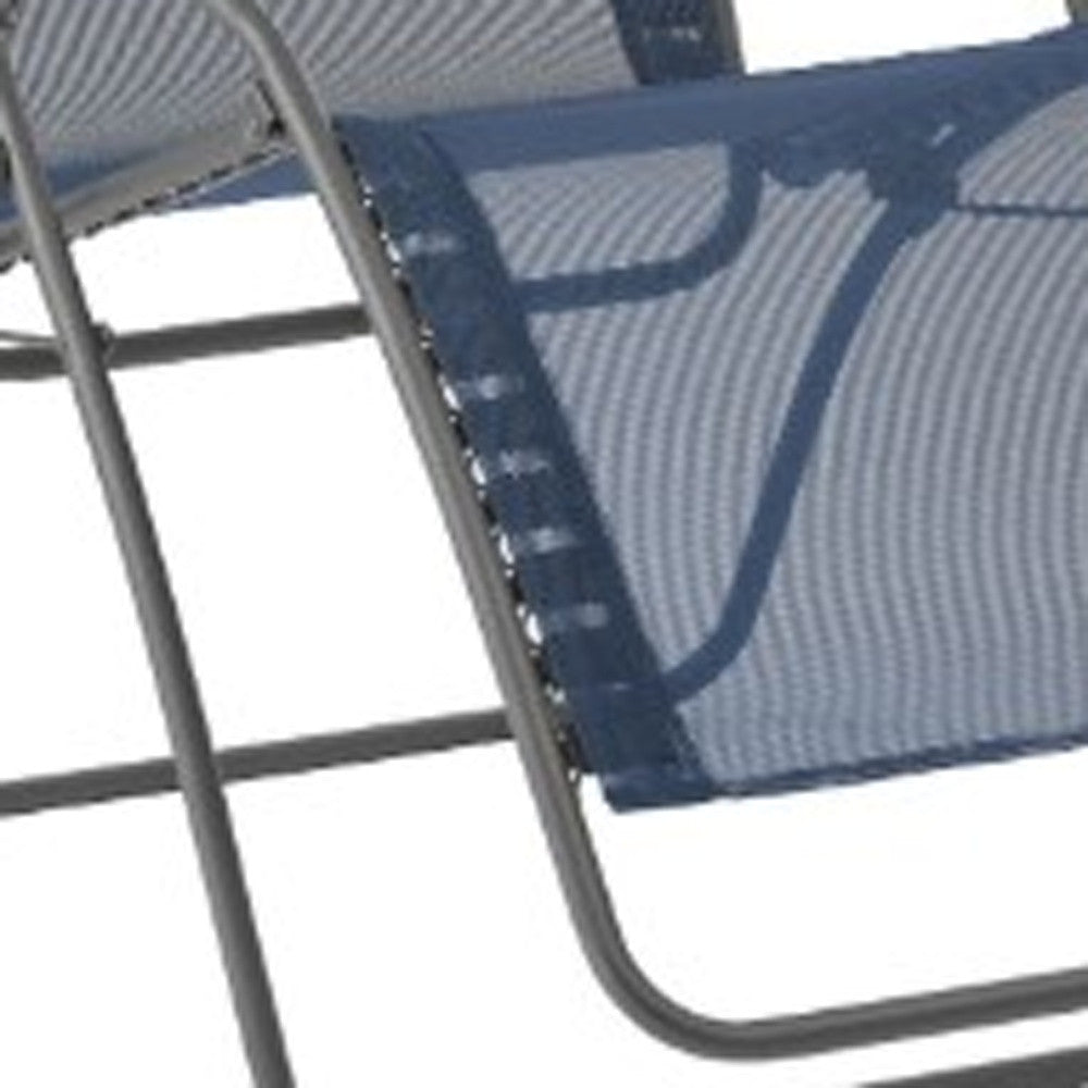 26.8" X 64.2" X 44.9" Ocean Powder Coated Multi-Position Folding Recliner