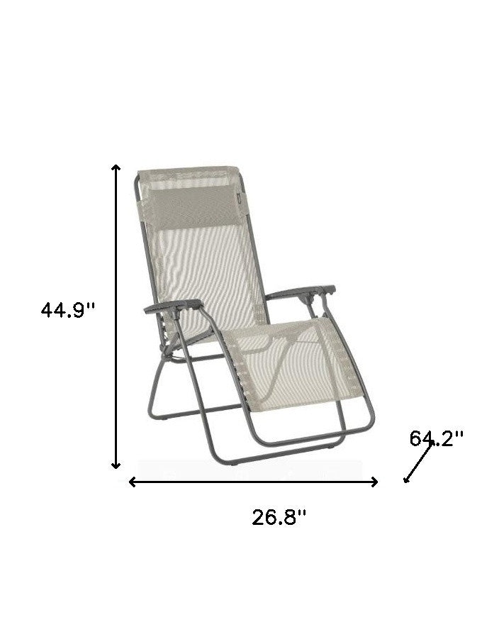 26.8" X 64.2" X 44.9" Ocean Powder Coated Multi-Position Folding Recliner
