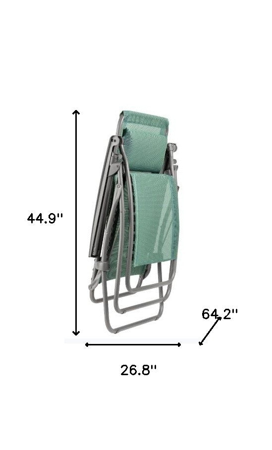 26.8" X 64.2" X 44.9" Ocean Powder Coated Multi-Position Folding Recliner