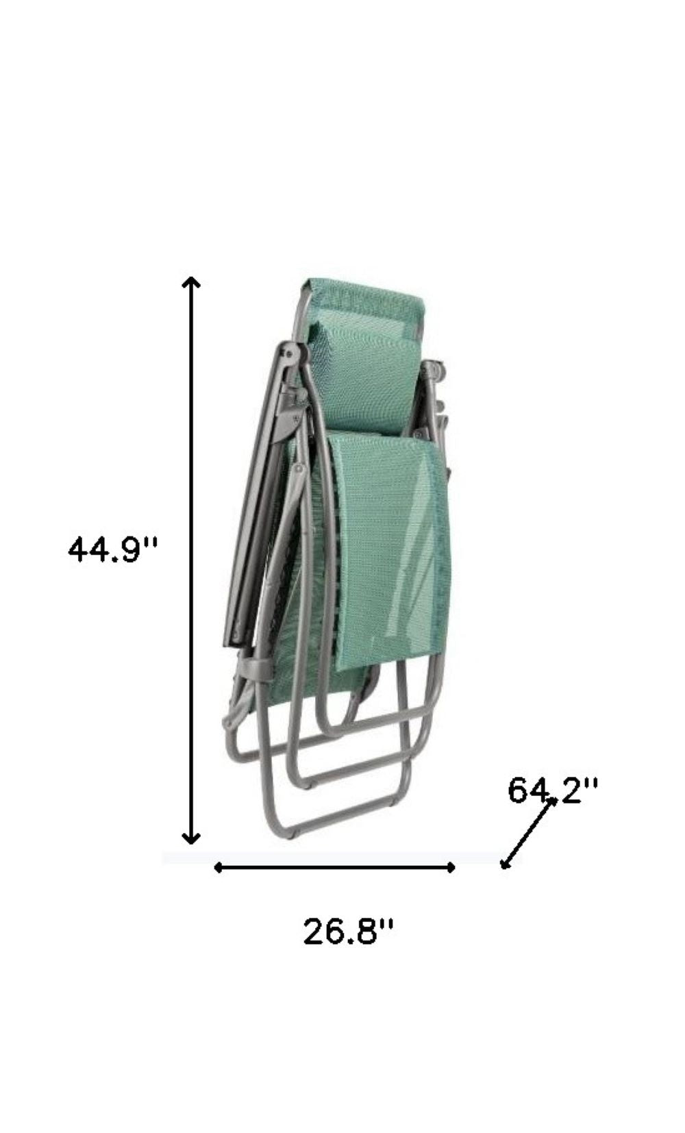 26.8" X 64.2" X 44.9" Ocean Powder Coated Multi-Position Folding Recliner