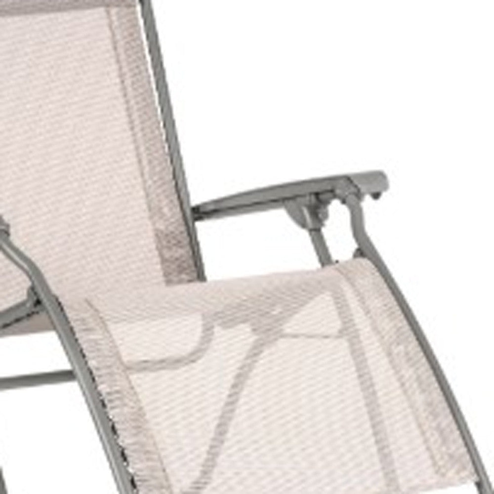 26.8" X 64.2" X 44.9" Ocean Powder Coated Multi-Position Folding Recliner