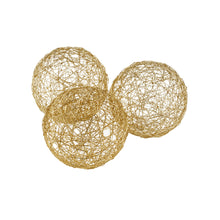 Gold Iron Wire Spheres Box Of 3 - 5