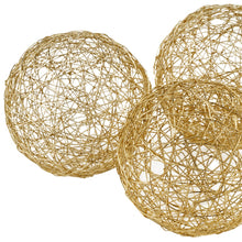 Gold Iron Wire Spheres Box Of 3 - 5