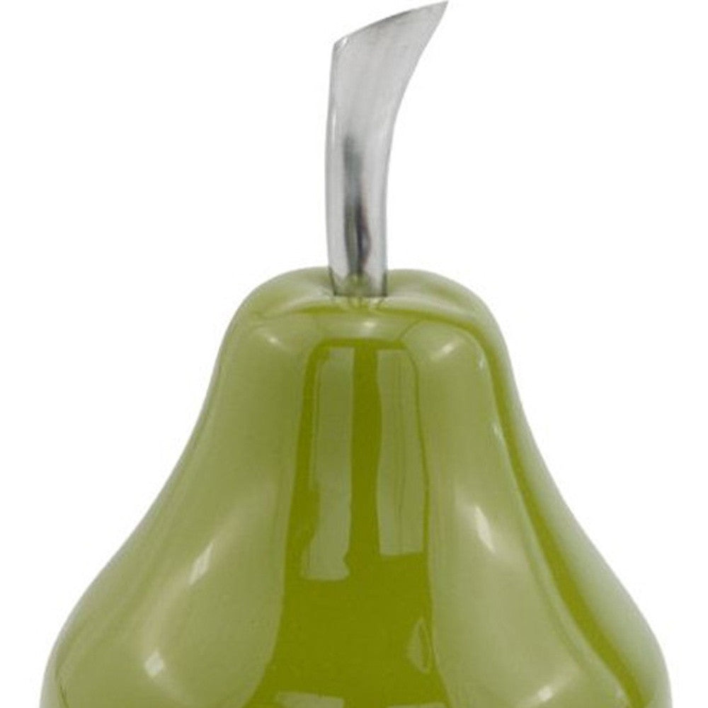 4.25" X 4.25" X 7" Green Aluminum Small Pear