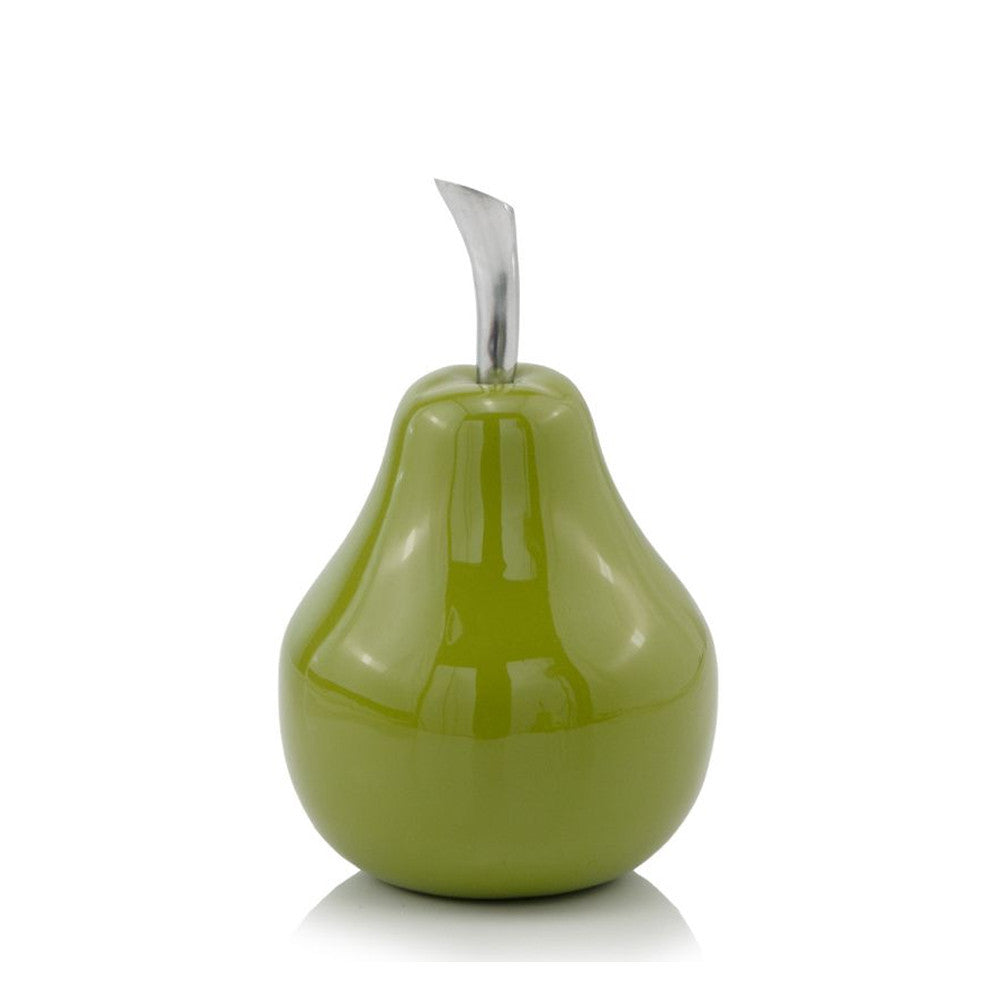 4.25" X 4.25" X 7" Green Aluminum Small Pear