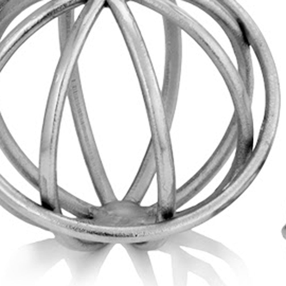 8" X 8" X 7" Silver Aluminum Large Sphere