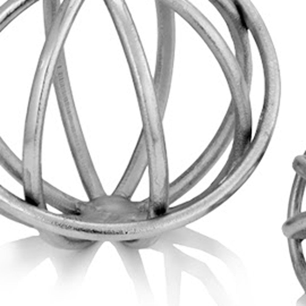 8" X 8" X 7" Silver Aluminum Large Sphere