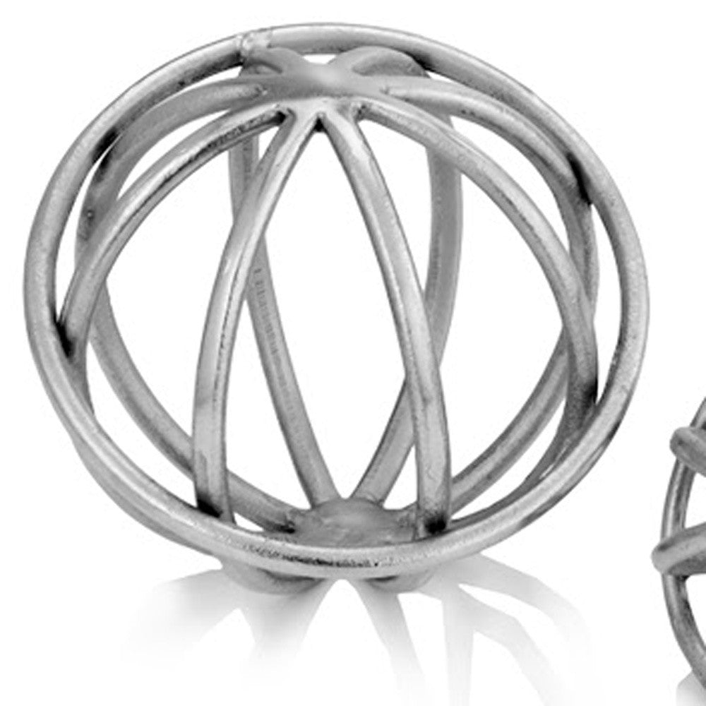 8" X 8" X 7" Silver Aluminum Large Sphere