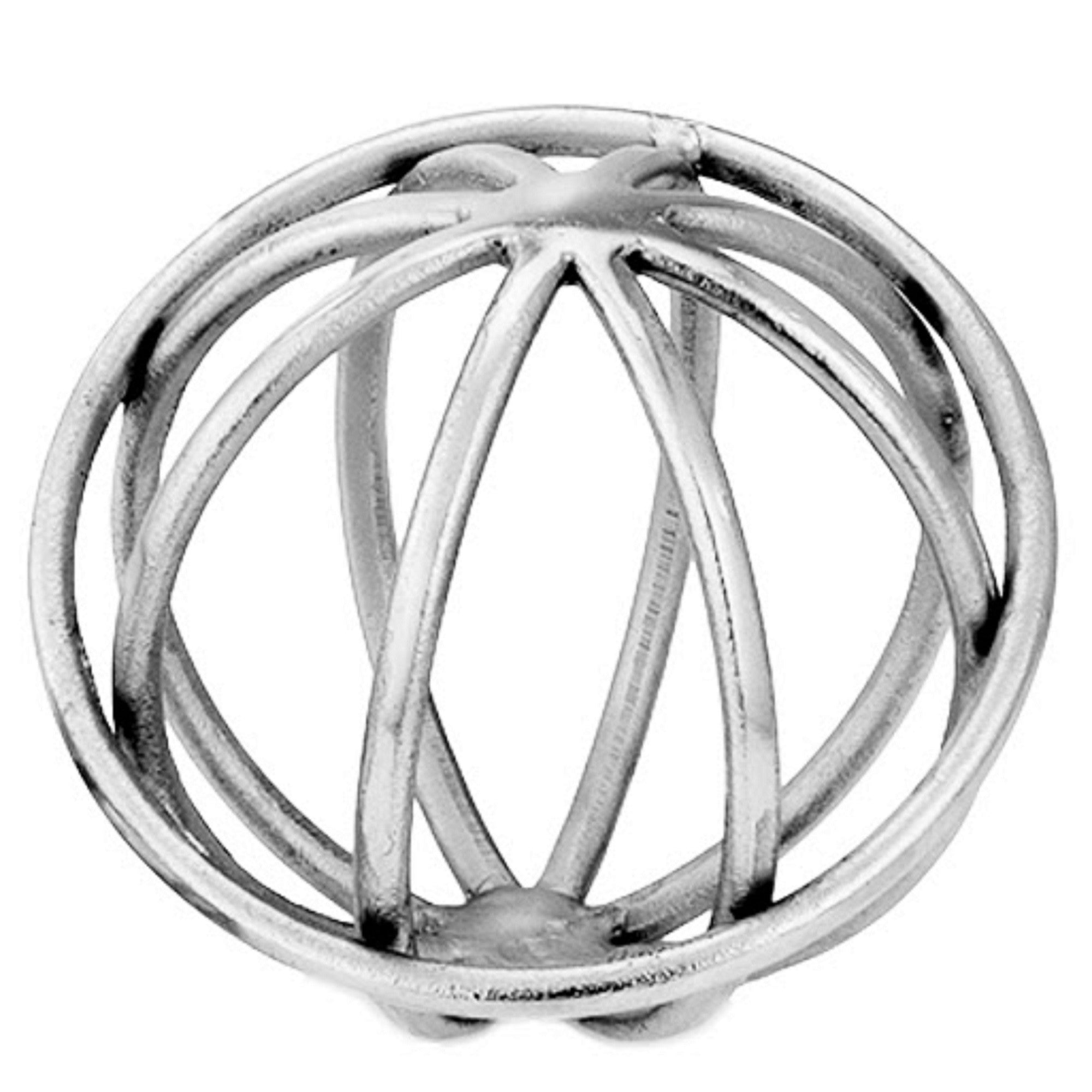 6" X 6" X 5" Silver Aluminum Small Sphere