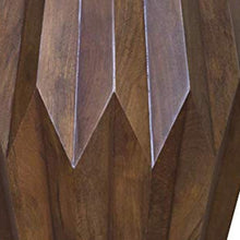 Boho Geo Brown Solid Wood End Or Side Table