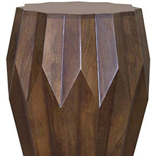 Boho Geo Brown Solid Wood End Or Side Table