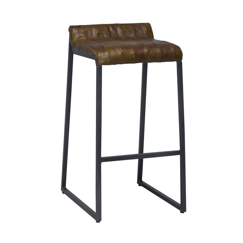 27" Modern Swatches Brown Leather Counter Stool