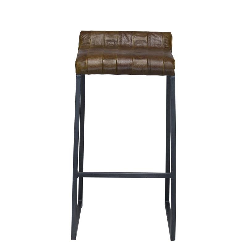 27" Modern Swatches Brown Leather Counter Stool