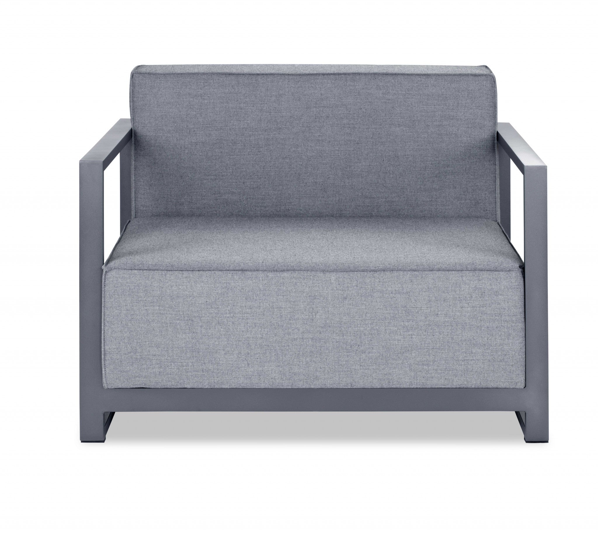 29 X 39 X 41 Gray Aluminum Armchair