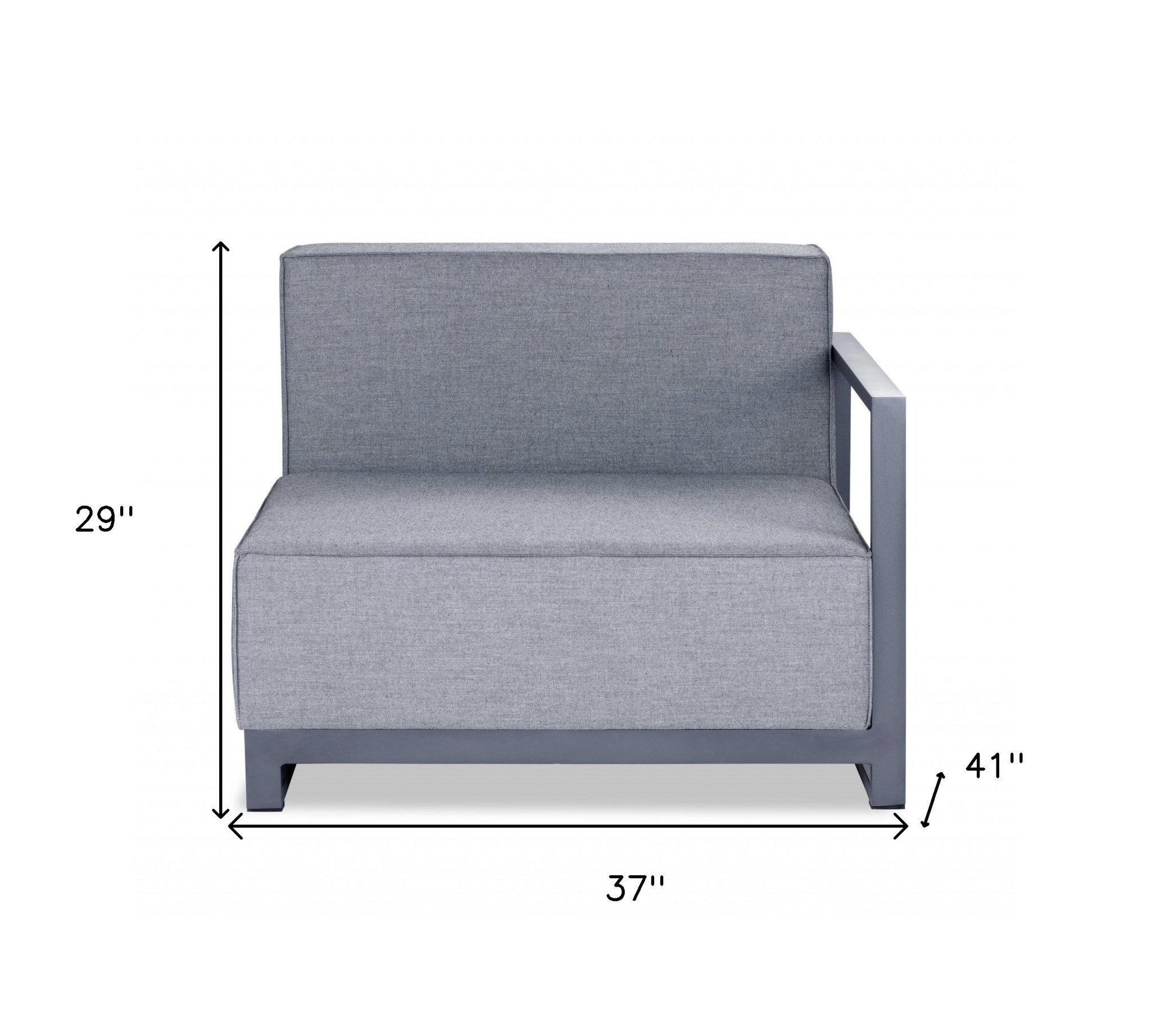 Sillón Derecho Modular 29 X 37 X 41 Acrílico Gris