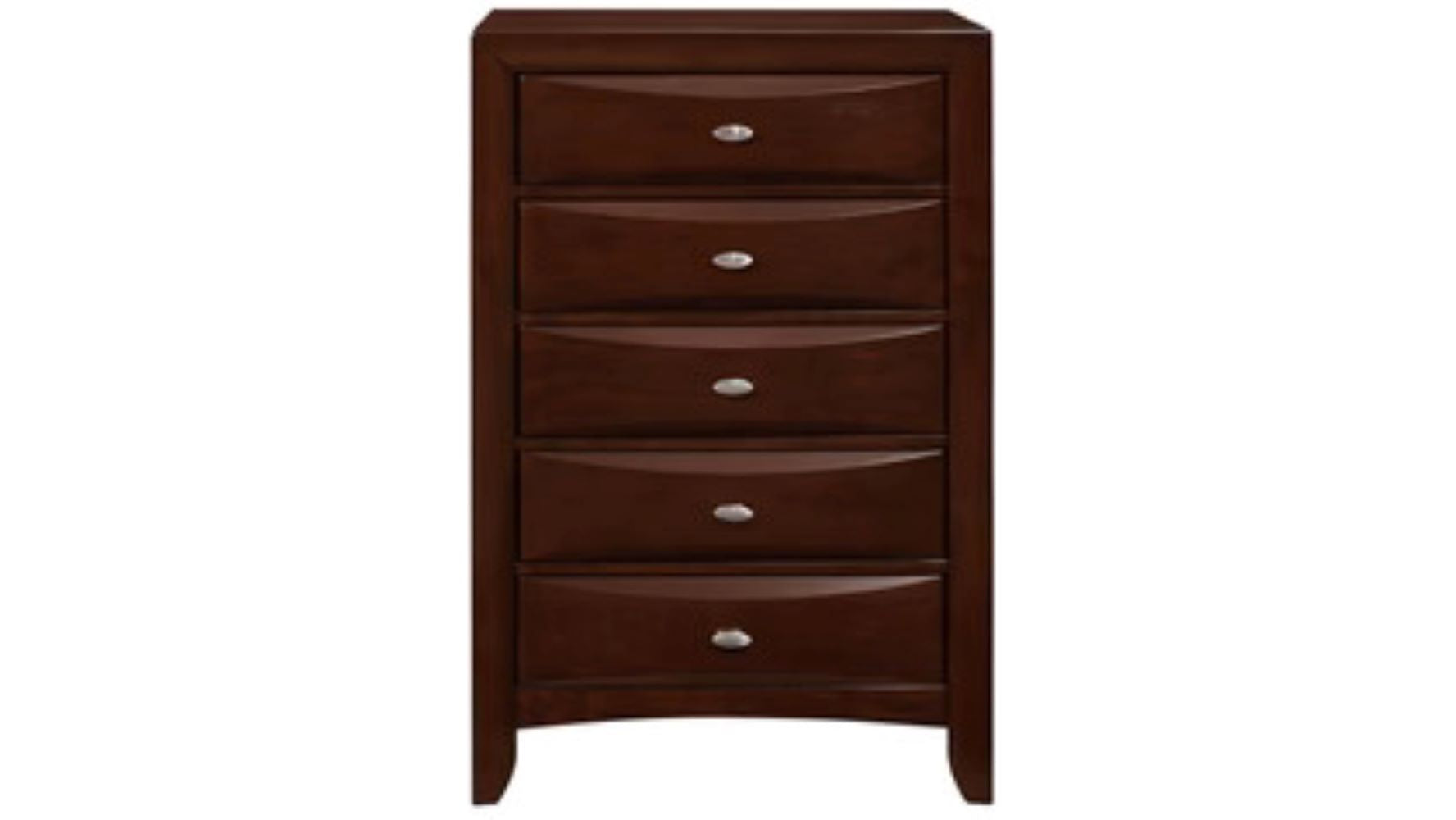 32" Espresso Solid Wood Five Drawer Standard Chest
